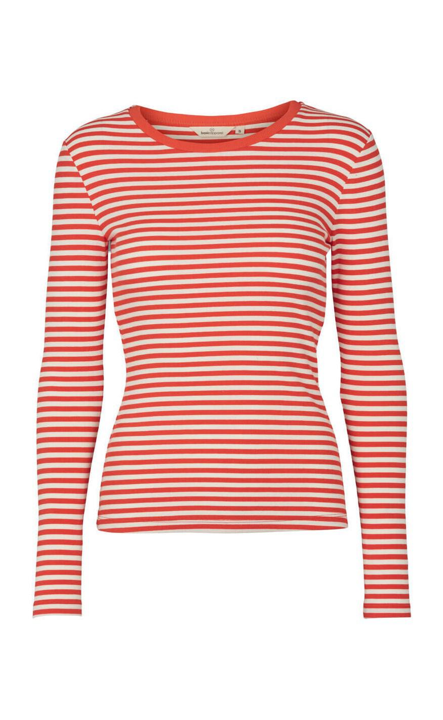 Basic Apparel Bluse - Ludmilla - Spicy Orange/Whisper White