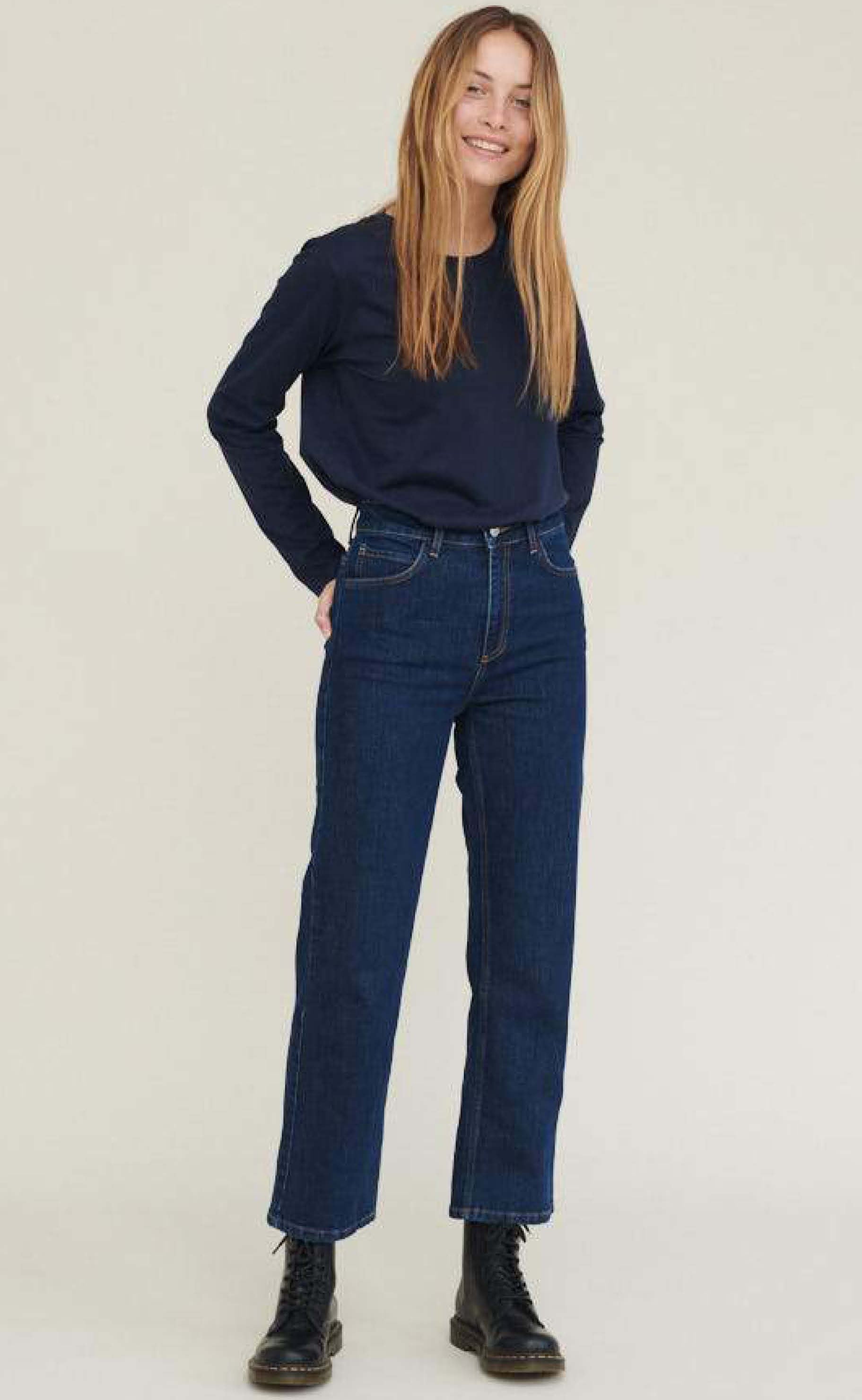 Basic Apparel Bukser - Ellen - Mid Blue