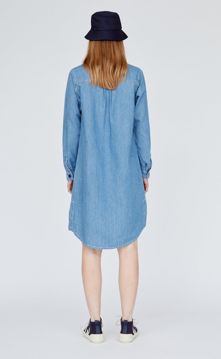 Basic Apparel Kjole - Rose - Faded Denim