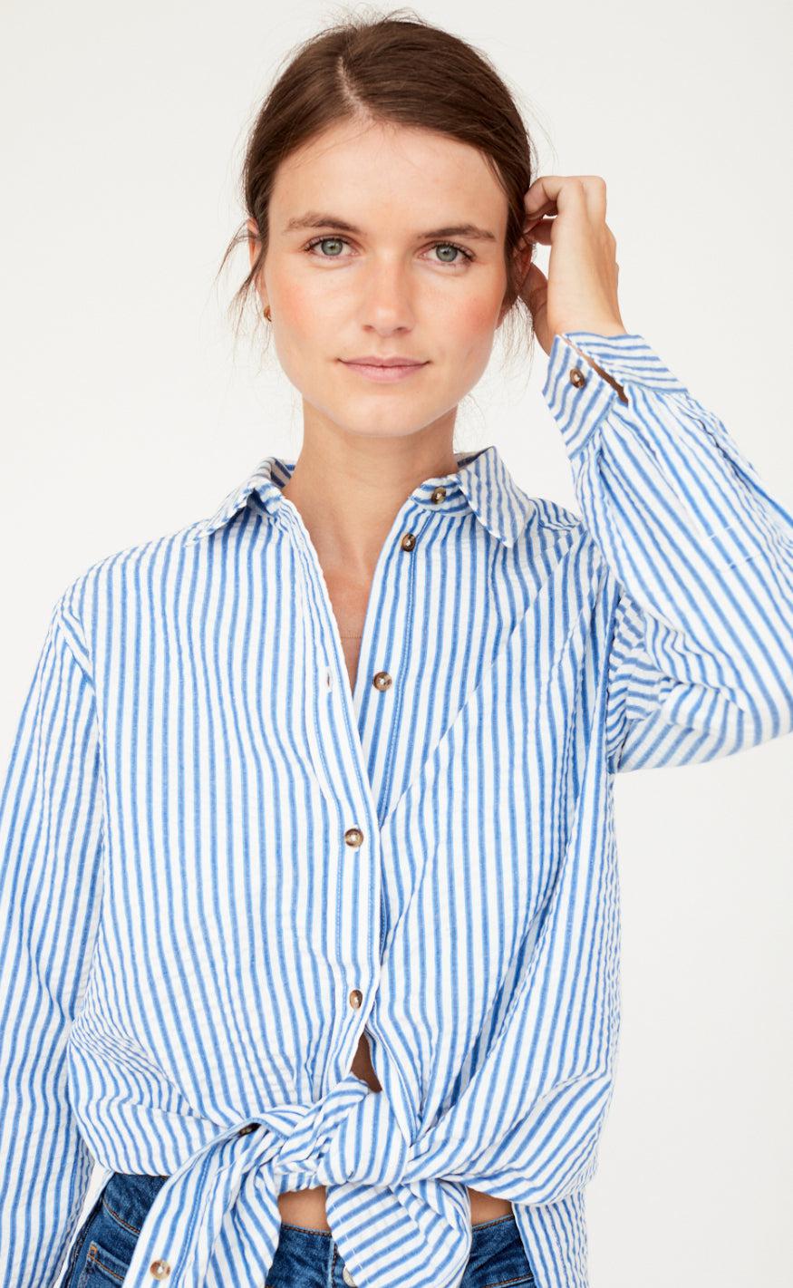 Basic Apparel Skjorte - Anisse - Limoges/Bright White