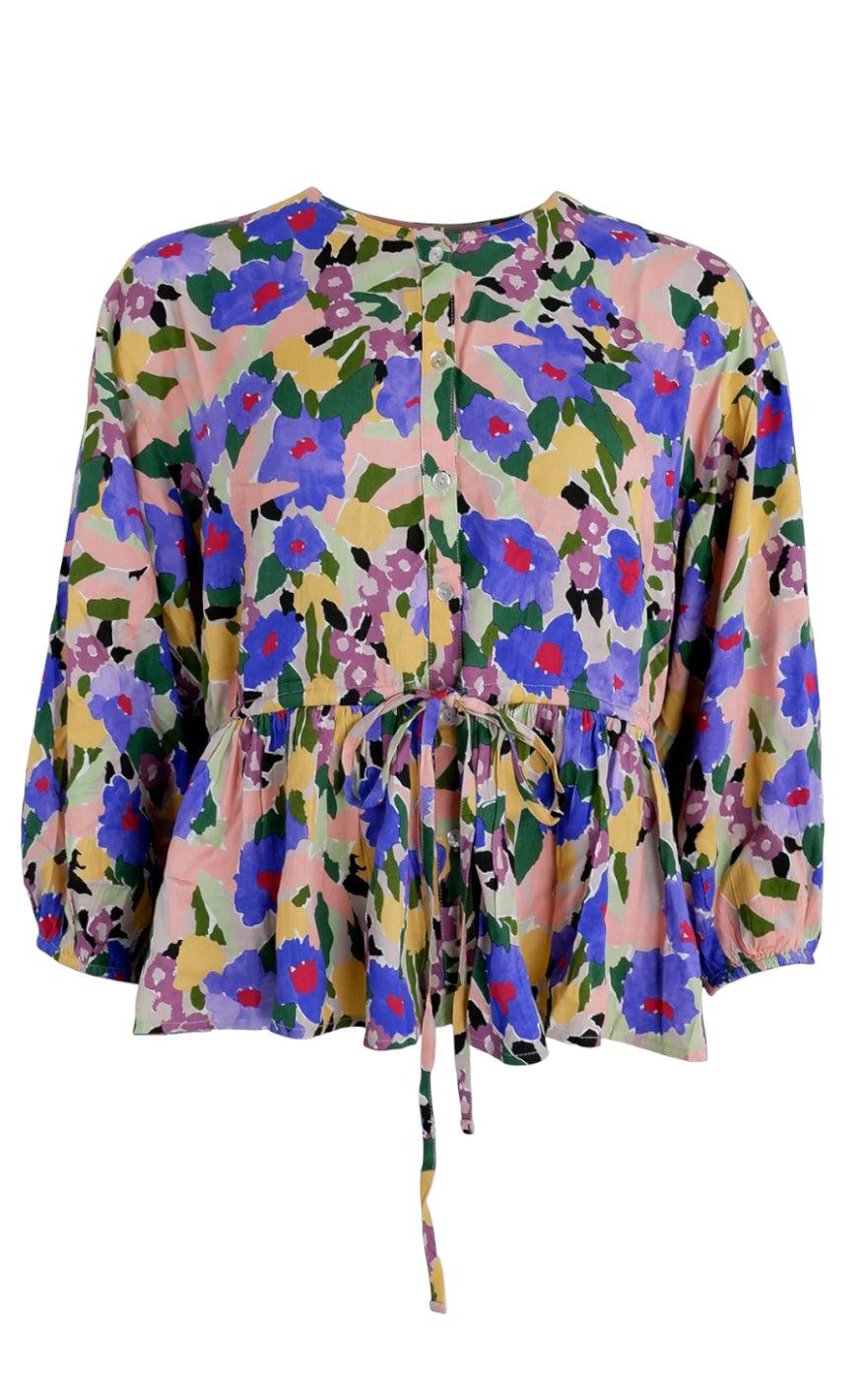 Black Colour Bluse - Blossom - Blue Mix