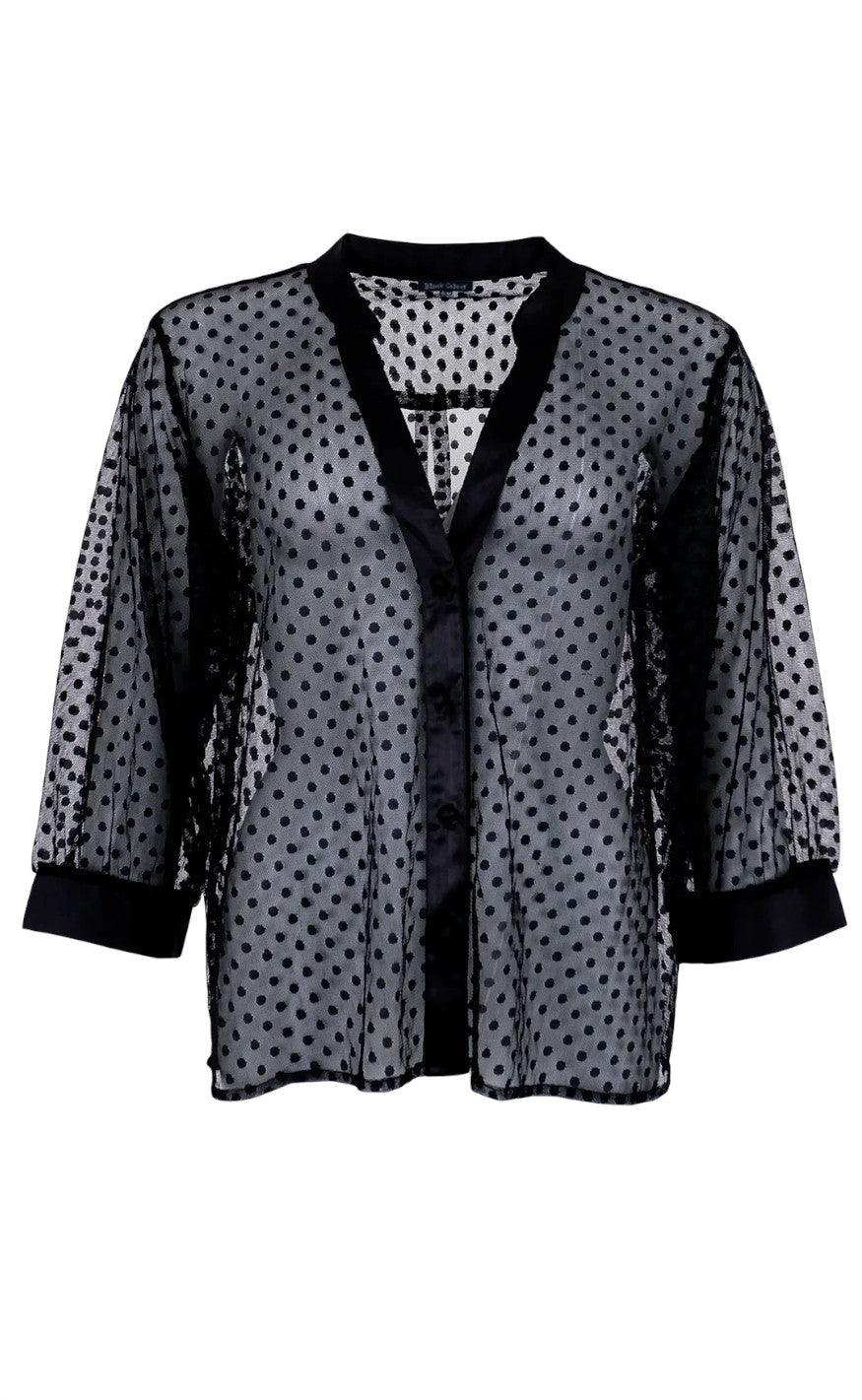 Black Colour Bluse - Dot - Black