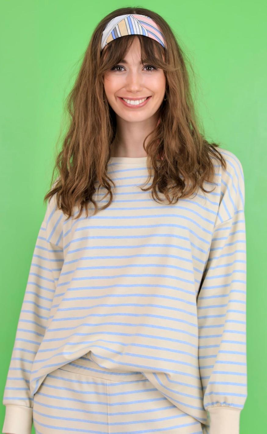 Black Colour Bluse - Jamie - Sky Stripe