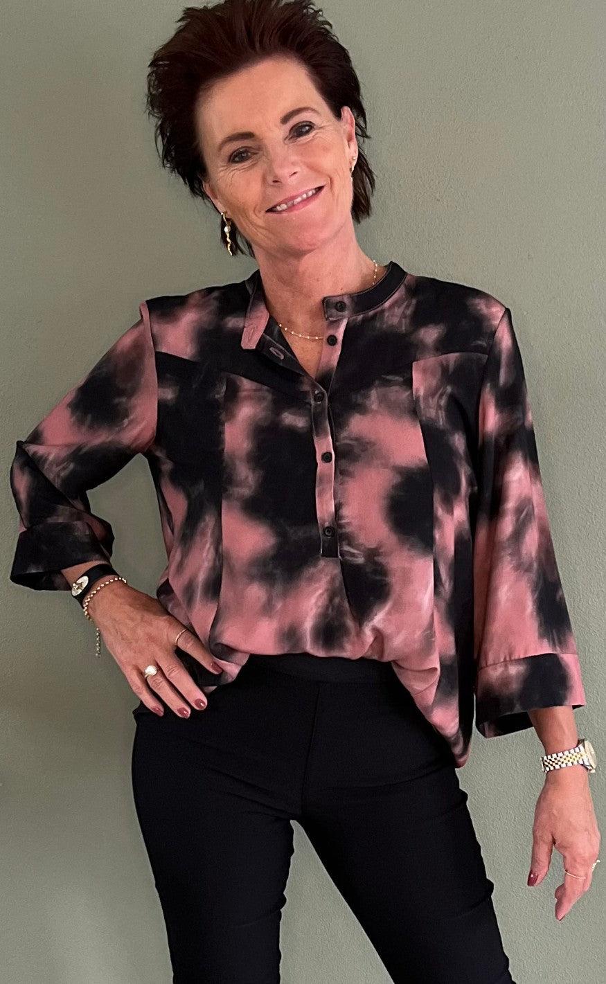 Black Colour Bluse - Kenna - Black Rose