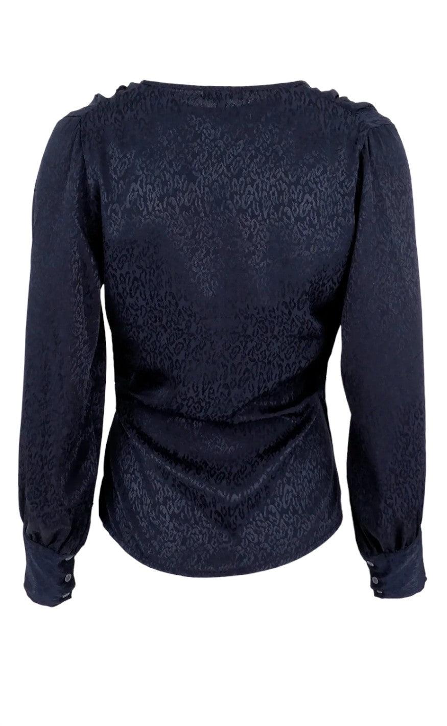 Black Colour Bluse - Luna Kay - Black Animal