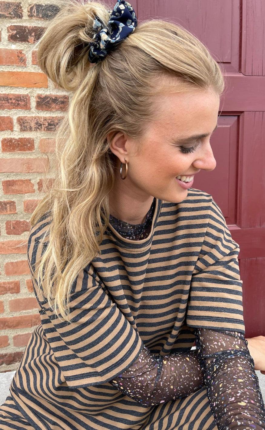 Black Colour Bluse - Milano Mesh - Confetti
