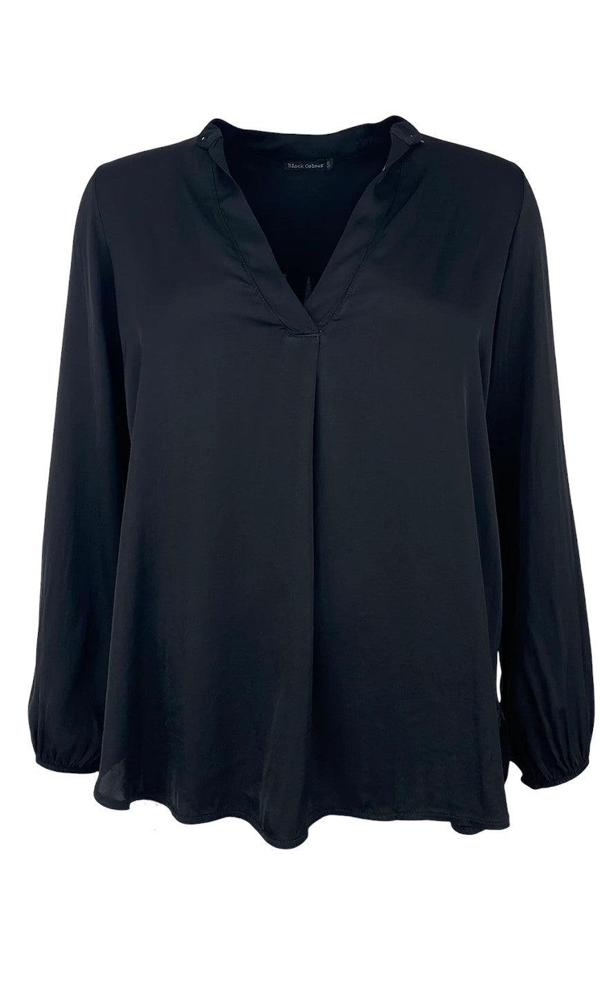 Black Colour Bluse - Vibella - Black