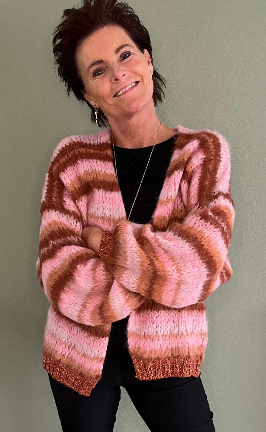 Black Colour Cardigan - Tatum - Rose Mix