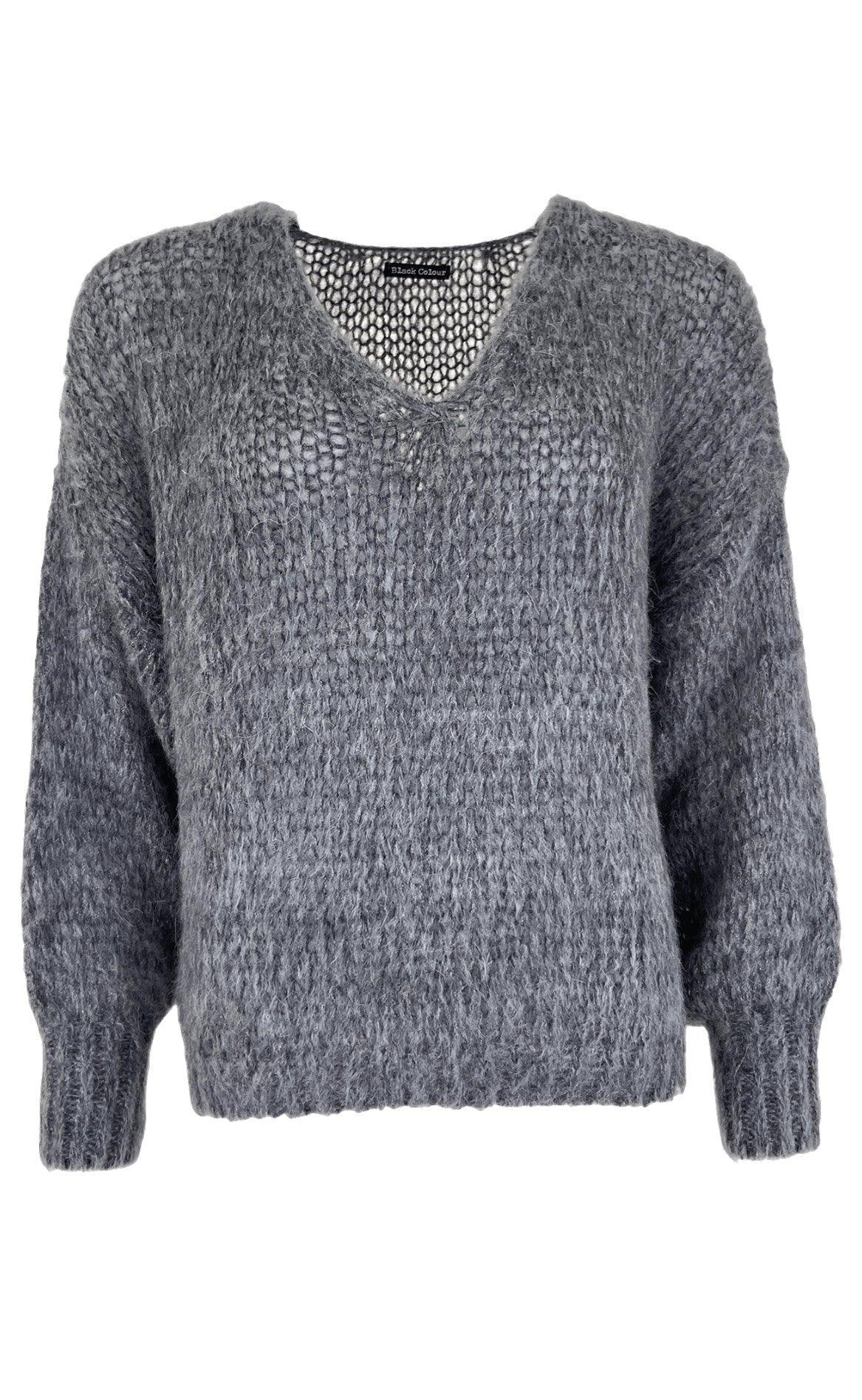 Black Colour Jumper - Simona - Grey