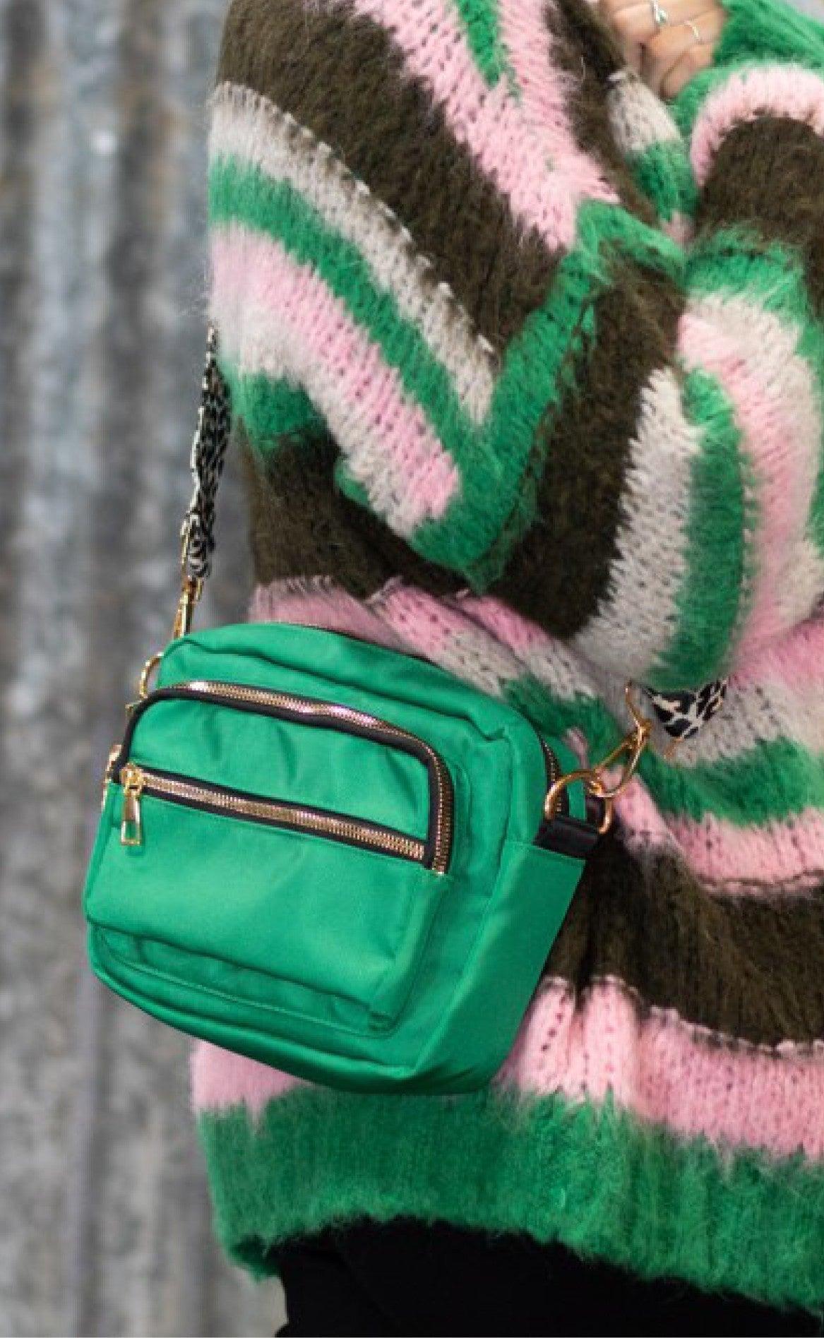 Black Colour Taske - Vanda - Green