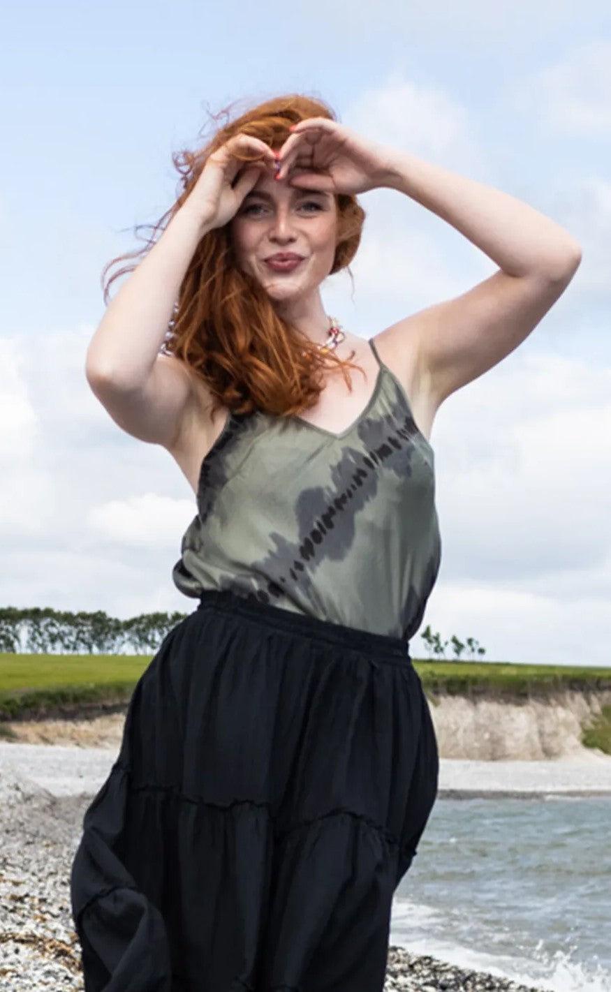 Black Colour Top - Afia - Army