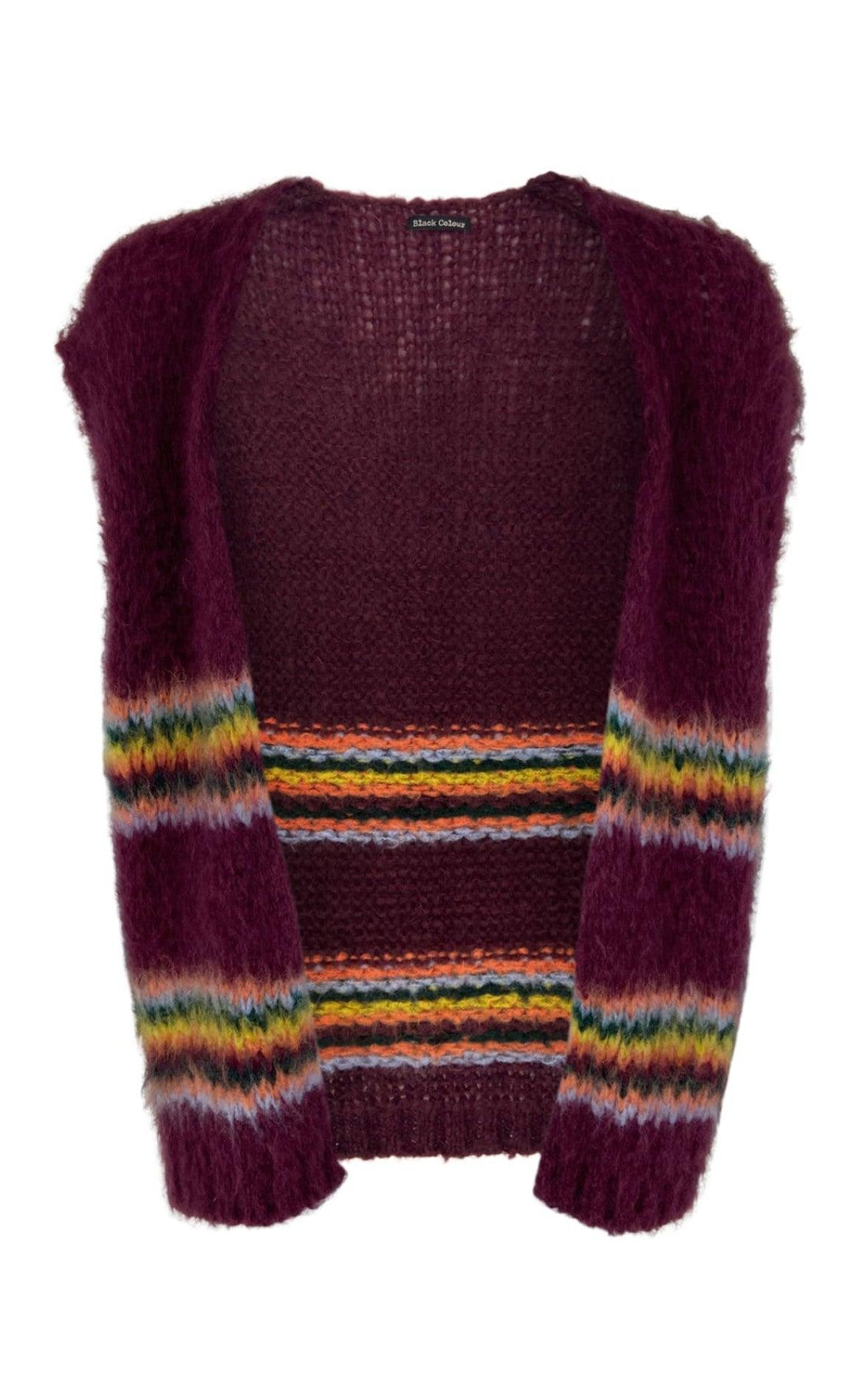 Black Colour Vest - Tulle - Wine