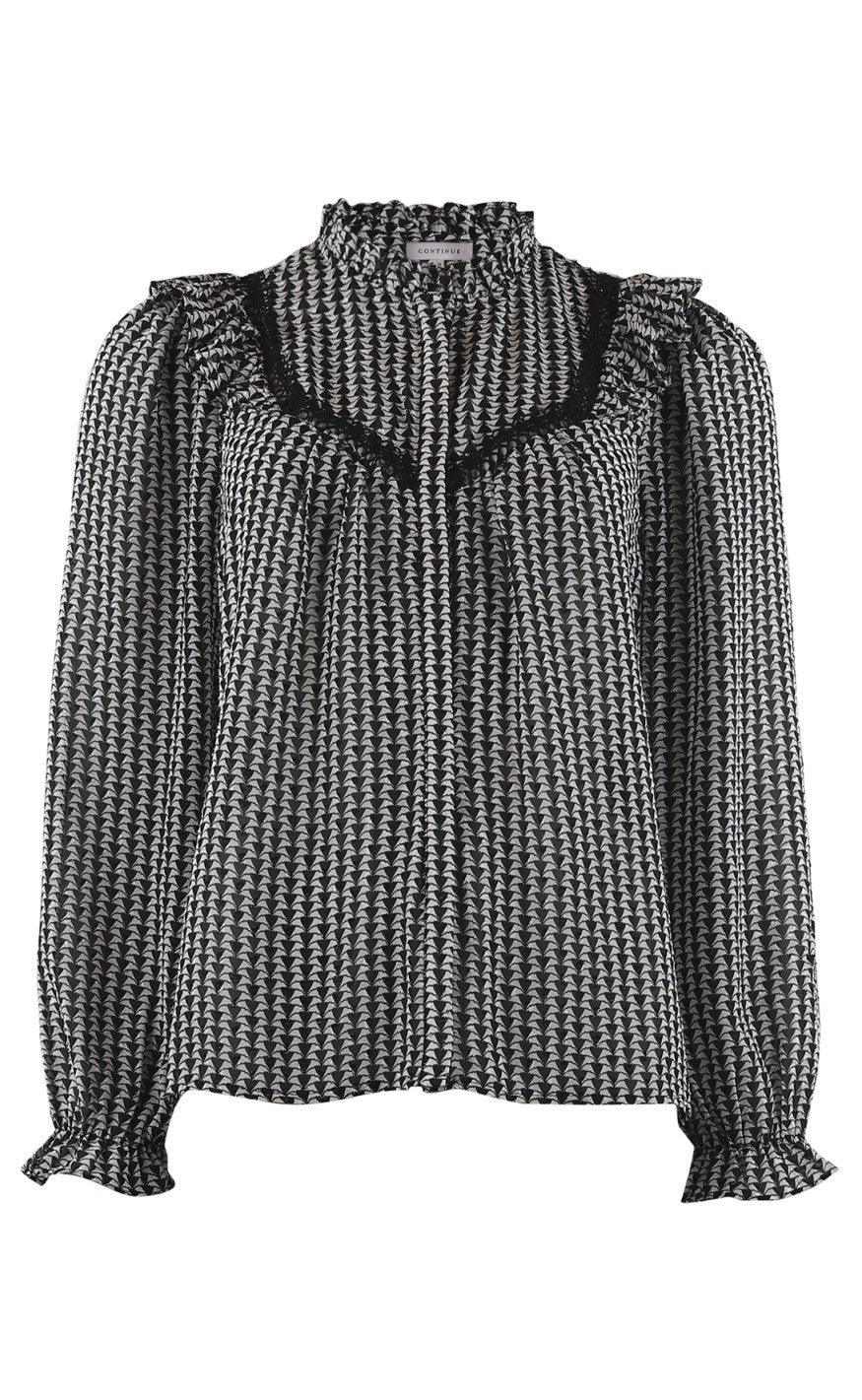 Continue Bluse - Bodil - Black/White