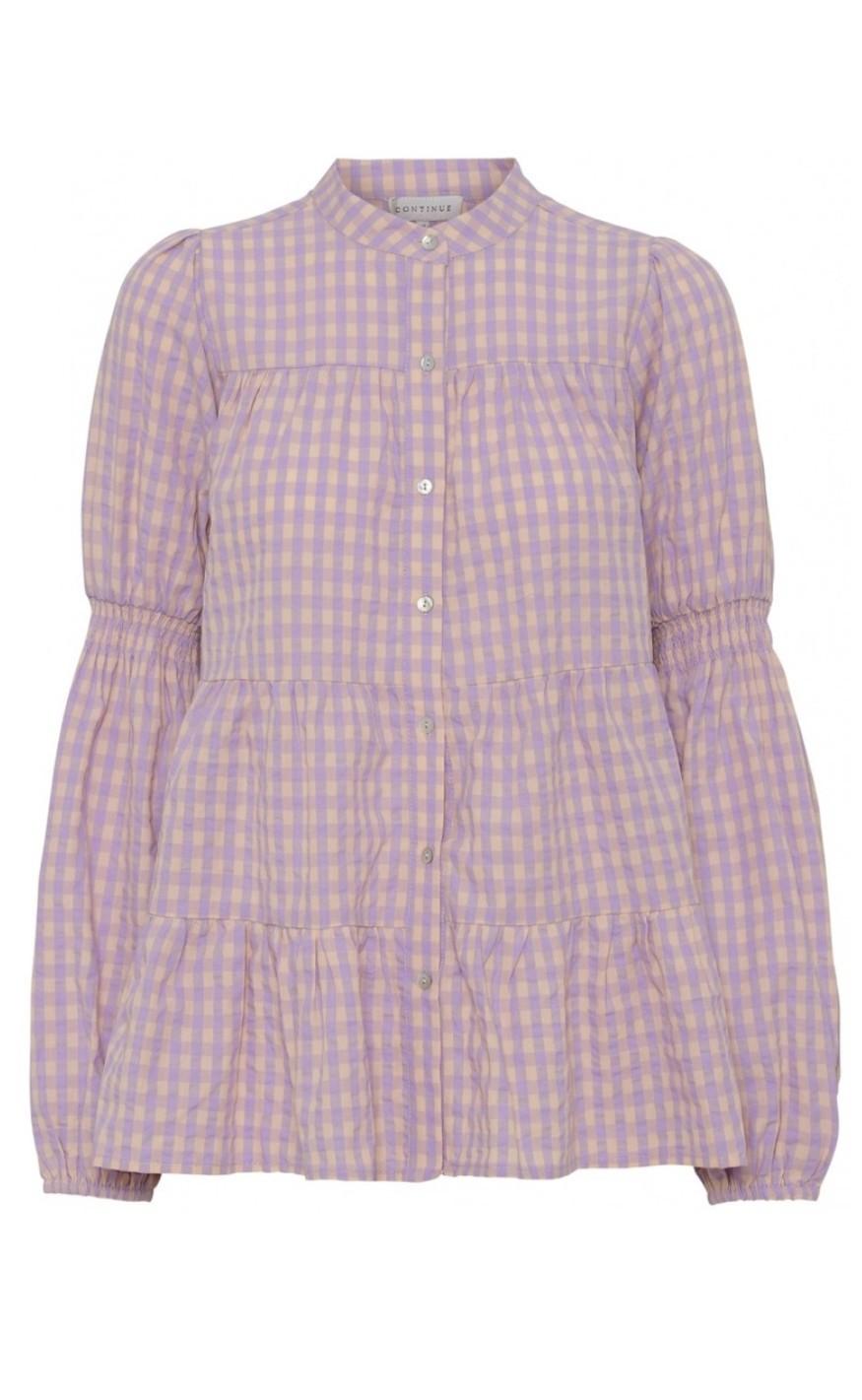 Continue Bluse - Sanna - Purple Check