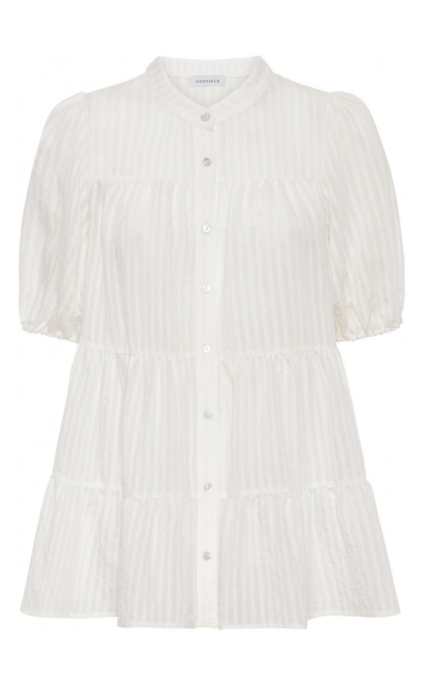 Continue Bluse - Sanna Stripe - White