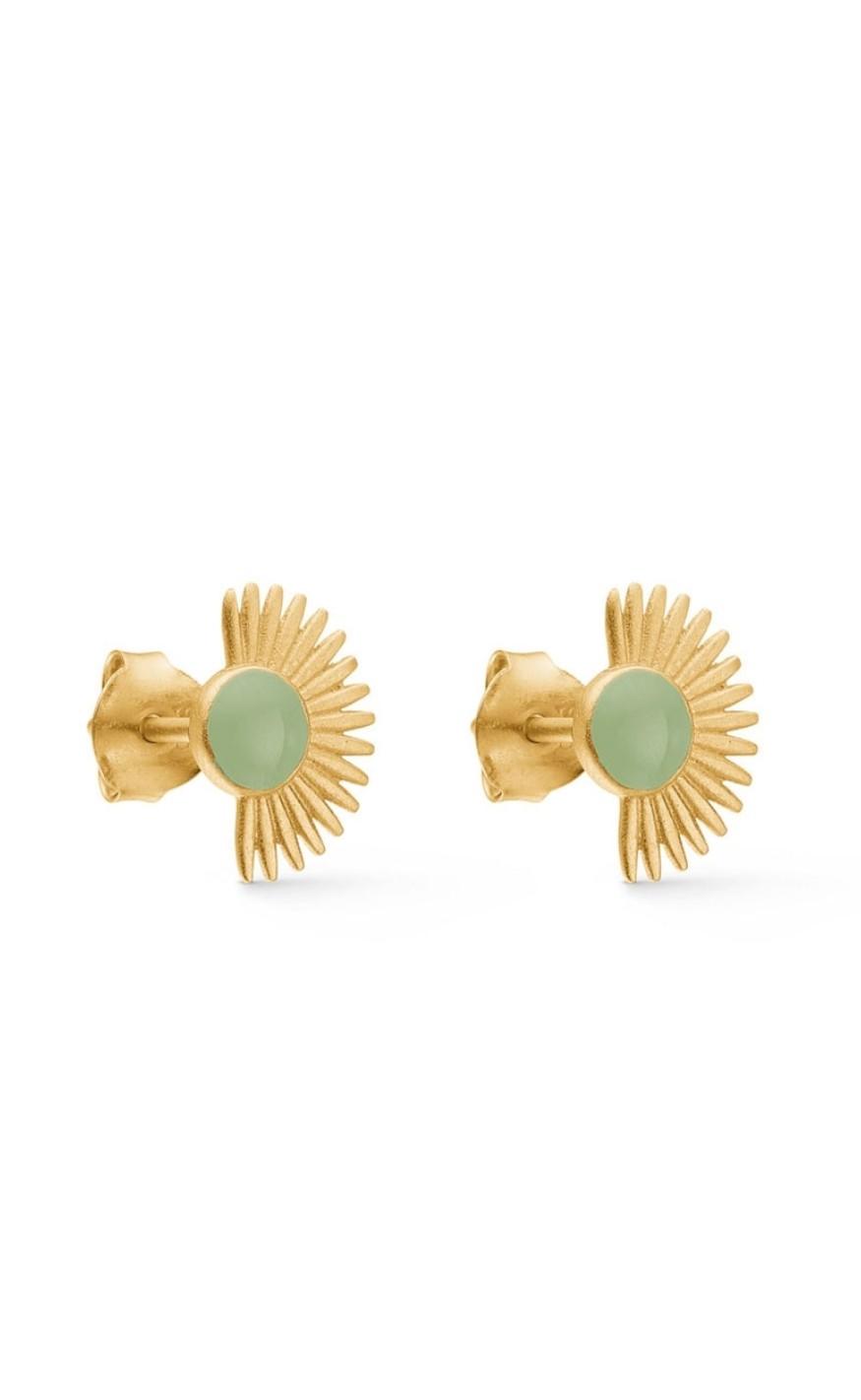 ENAMEL Copenhagen Øreringe / Stud - Soleil - Dusty Green