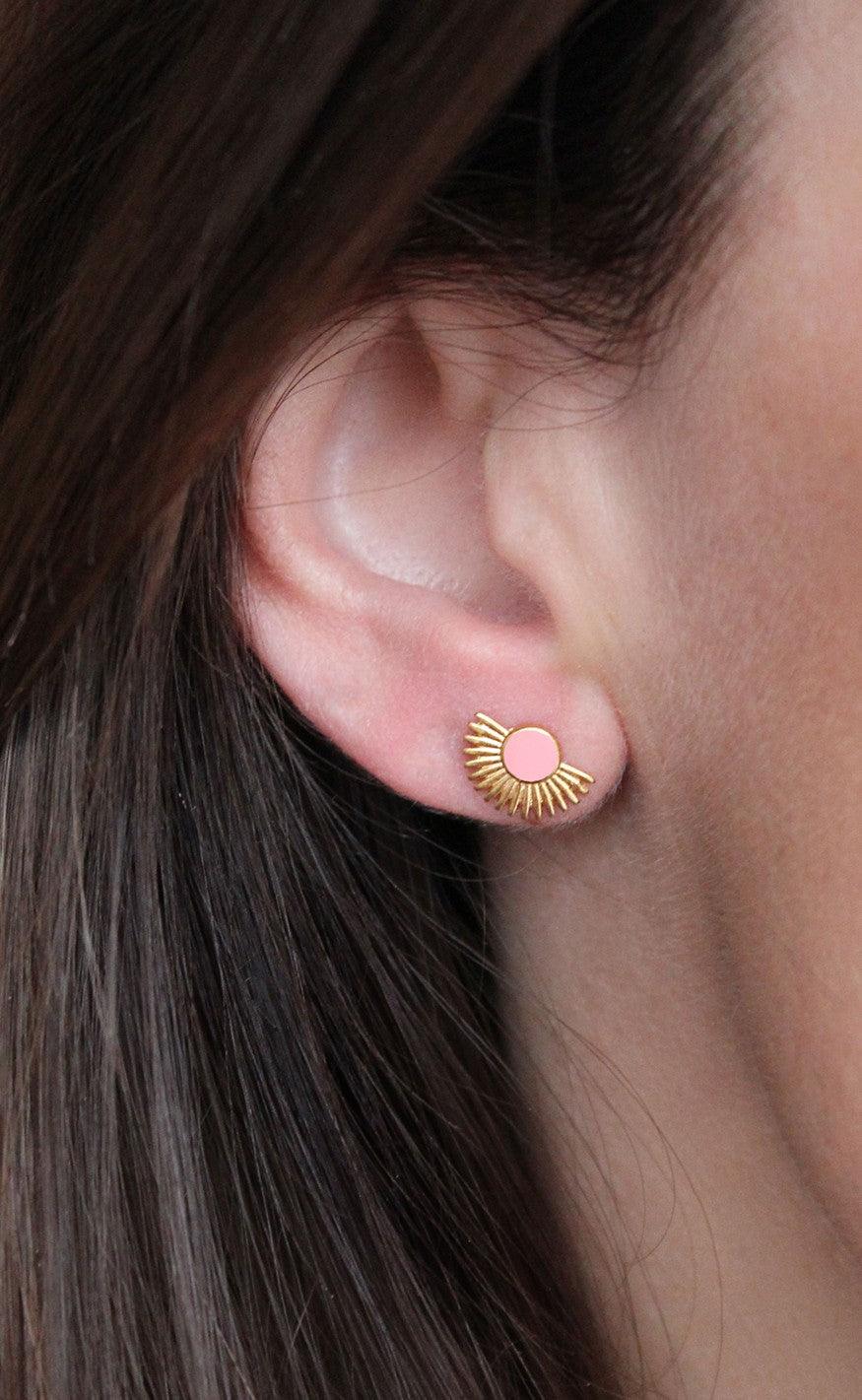 ENAMEL Copenhagen Øreringe / Stud - Soleil - Rose