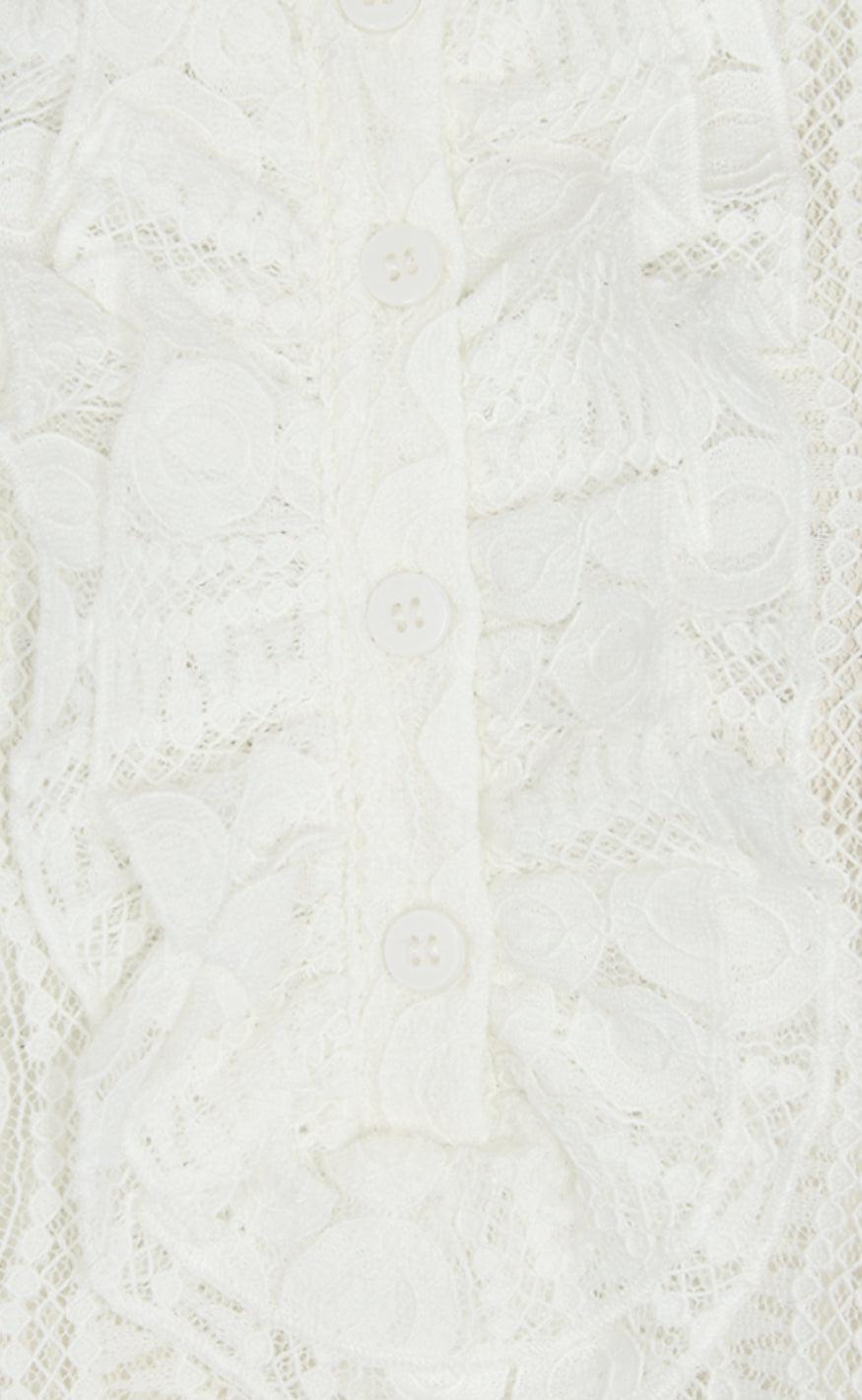 Freequent Bluse - Gro 3/4 - Off White