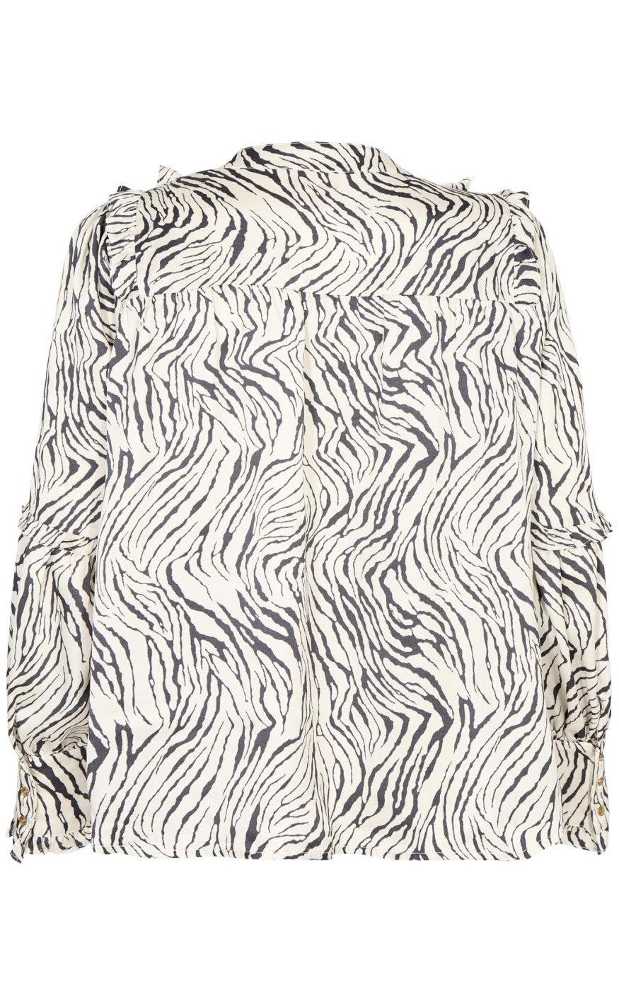 Gossia Bluse - Maline - Chargoal Creme Zebra