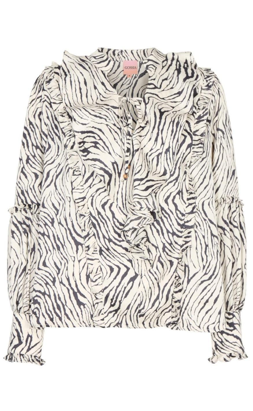 Gossia Bluse - Maline - Chargoal Creme Zebra