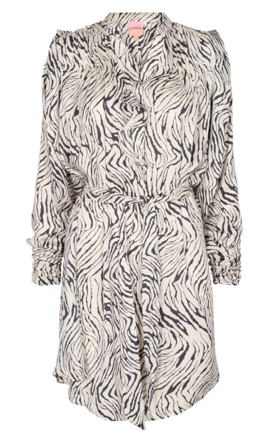 Gossia Kjole - Aia - Chargoal Creme Zebra