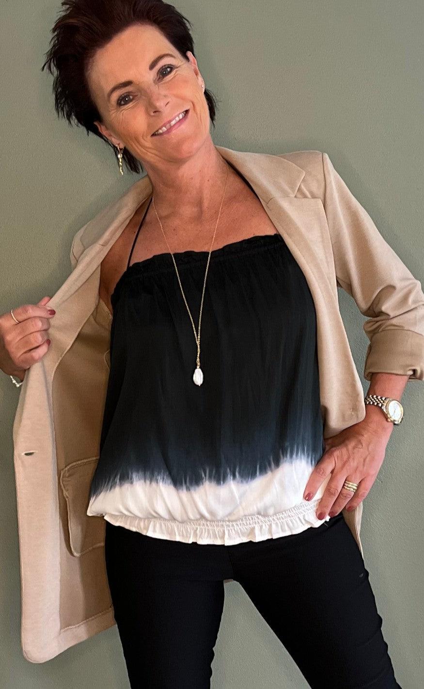 Gossia Top - Boa - Grey Dip Dye