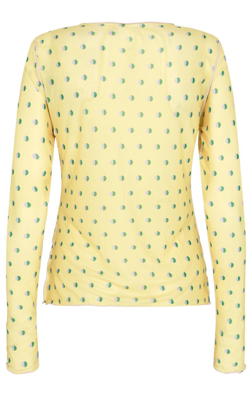 Liberte Bluse - Mesh - Lavender Green Yellow Dot
