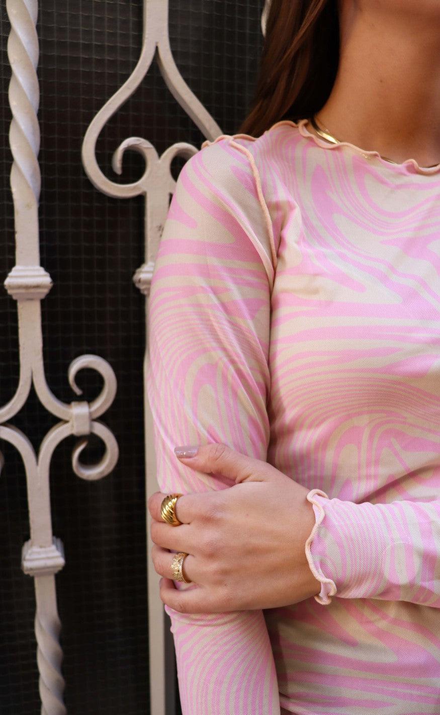 Liberte Bluse - Mesh - Rose Marble