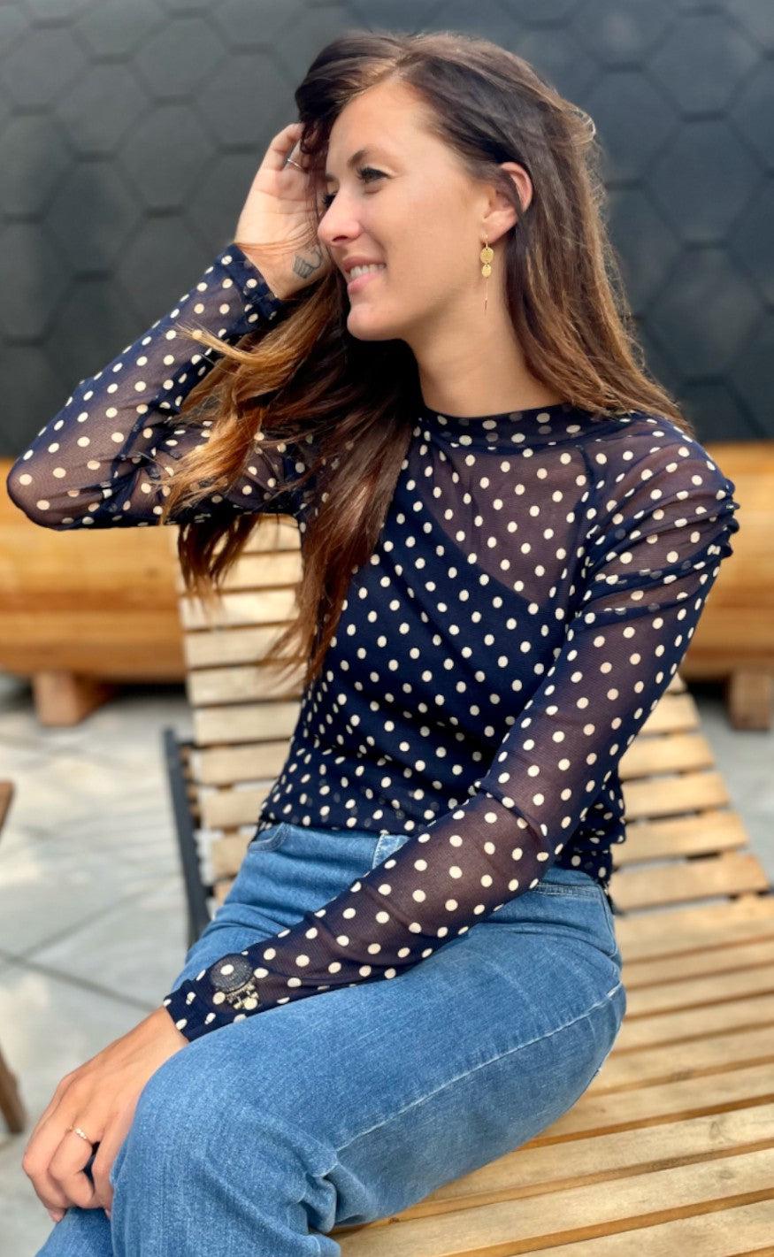 Lollys Laundry Bluse - Ellen - Dot Print