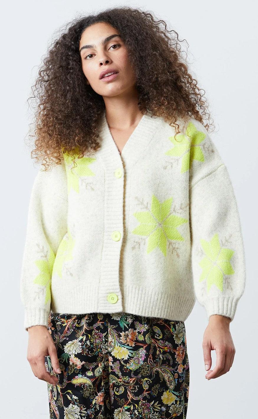Lollys Laundry Cardigan - Paisley - Creme