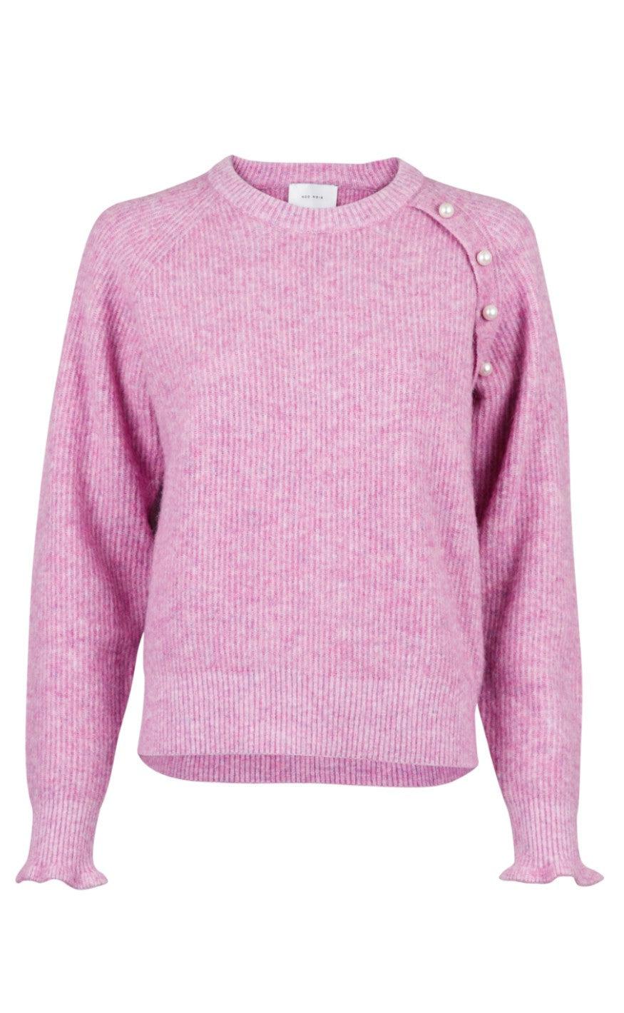 Neo Noir Bluse - Asli Knit - Fuchsia Melange