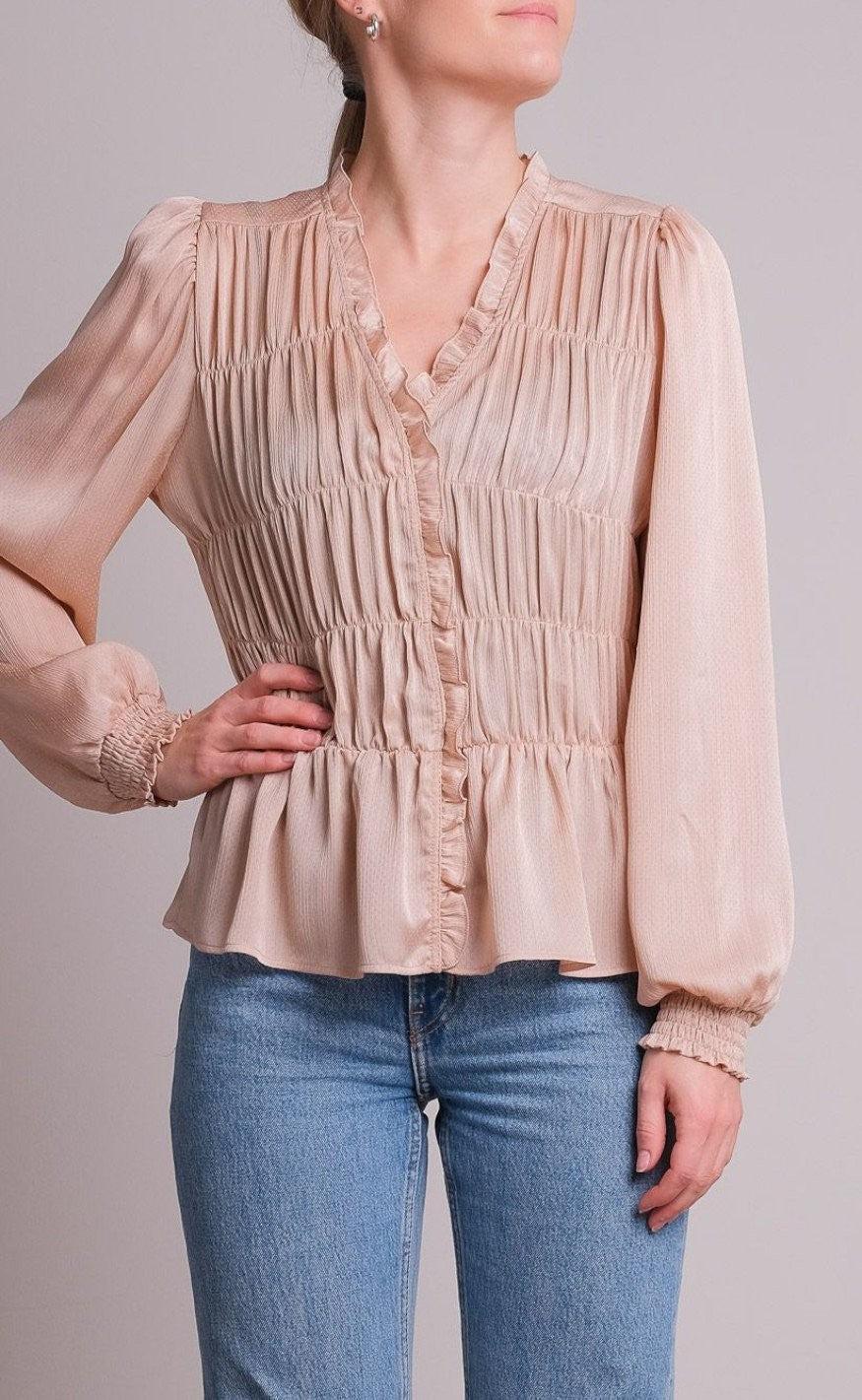Neo Noir Bluse - Ora - Dark Sand