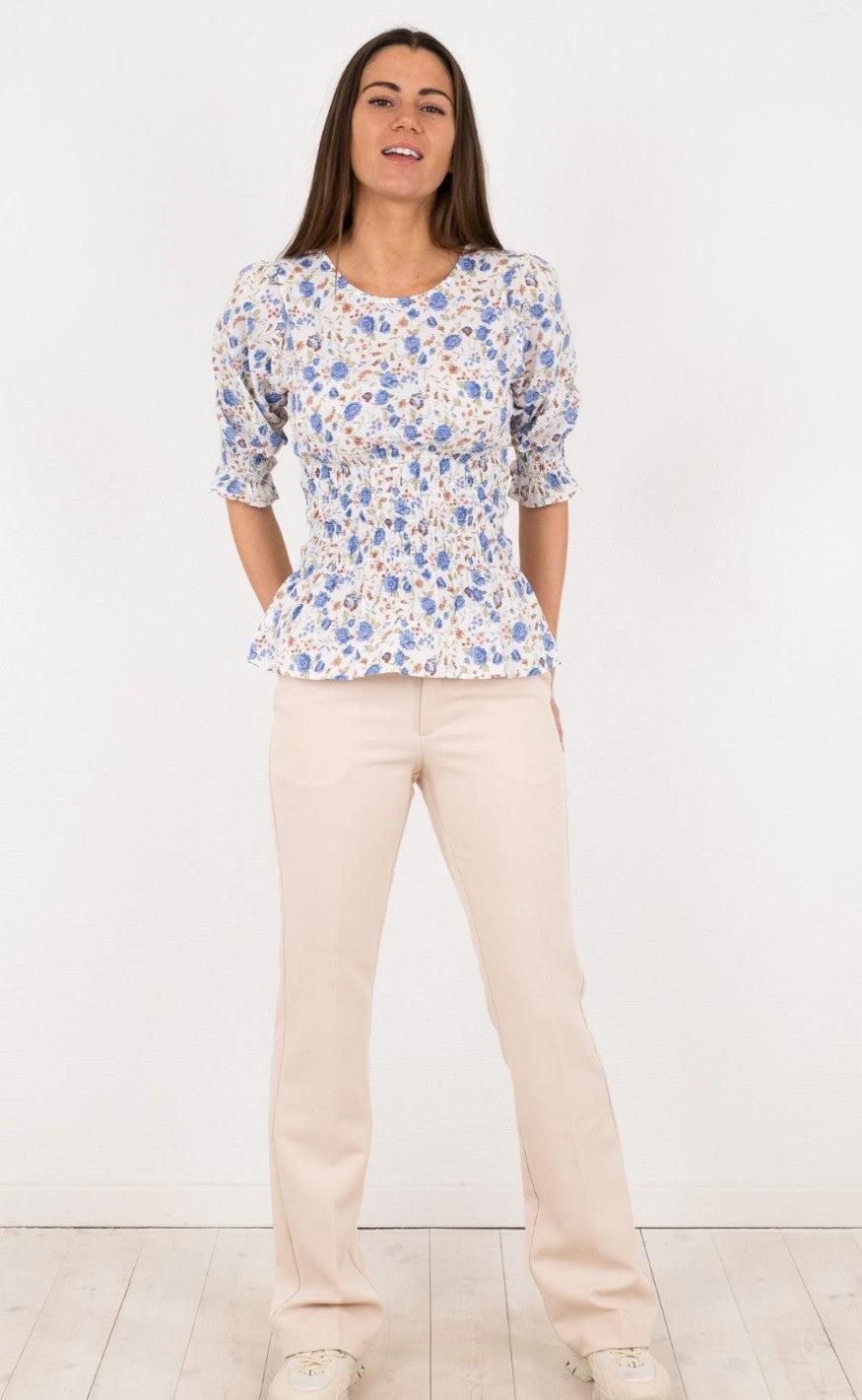 Neo Noir Bluse - Thea - Big flower