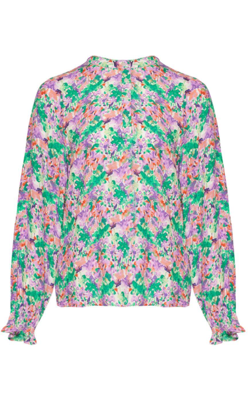 Noella Bluse - Miu - Lilac/Green Blurry Flower