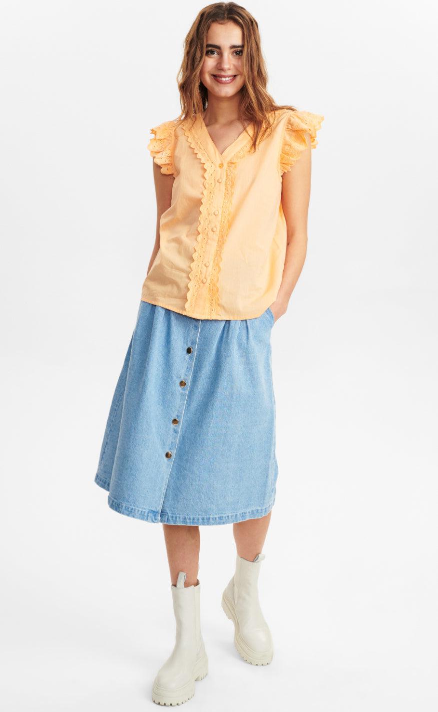 Nümph Bluse - Camma - Peach Cobbler