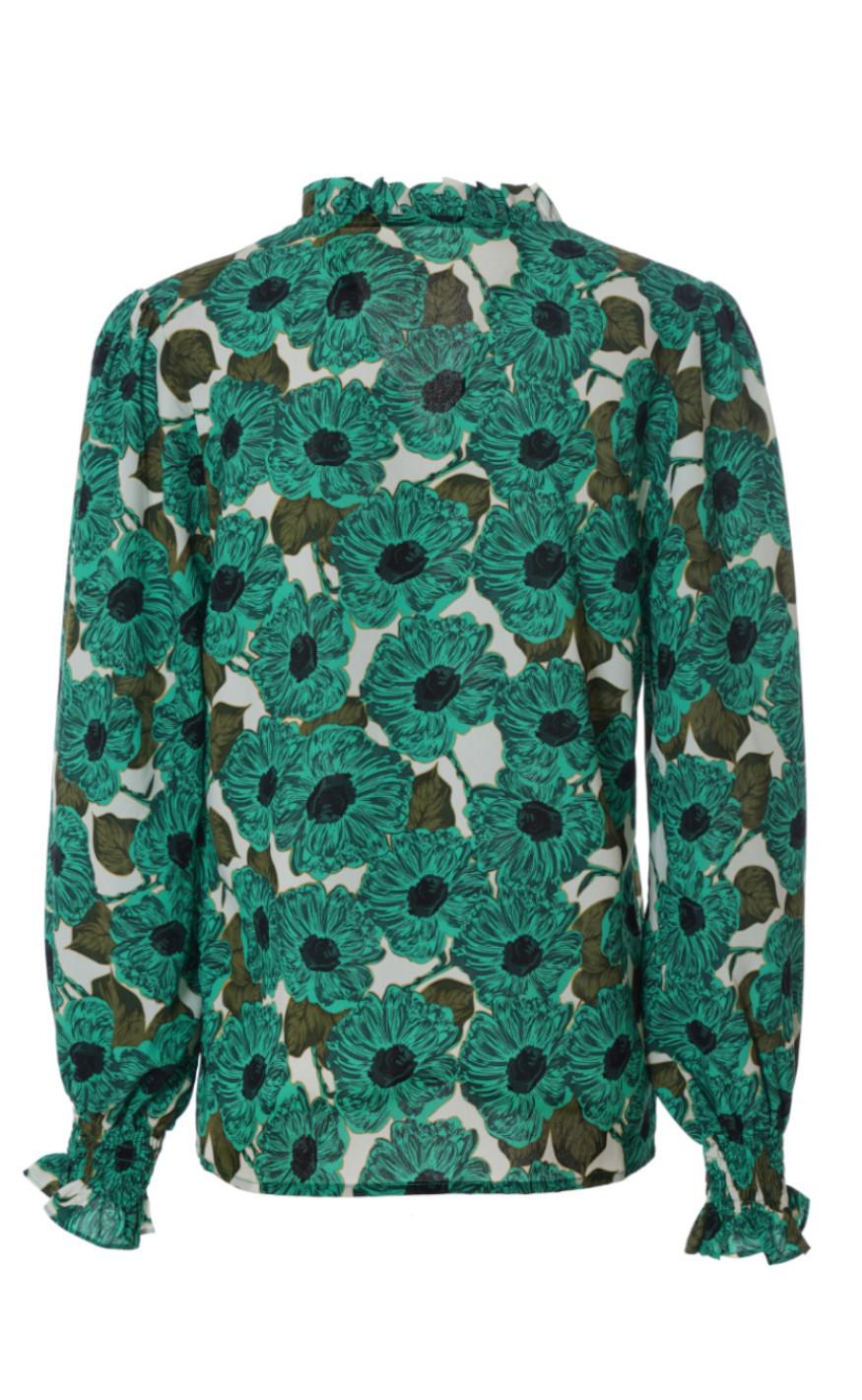 Say INA Copenhagen Bluse - Mali - Green Flower