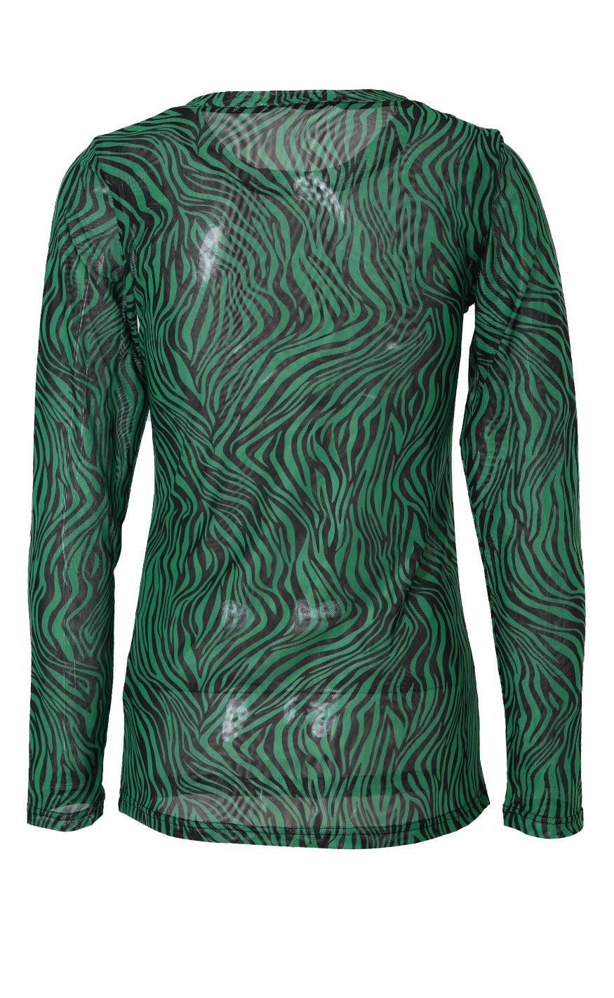 Say INA Copenhagen Bluse - Sofia - Green Zebra