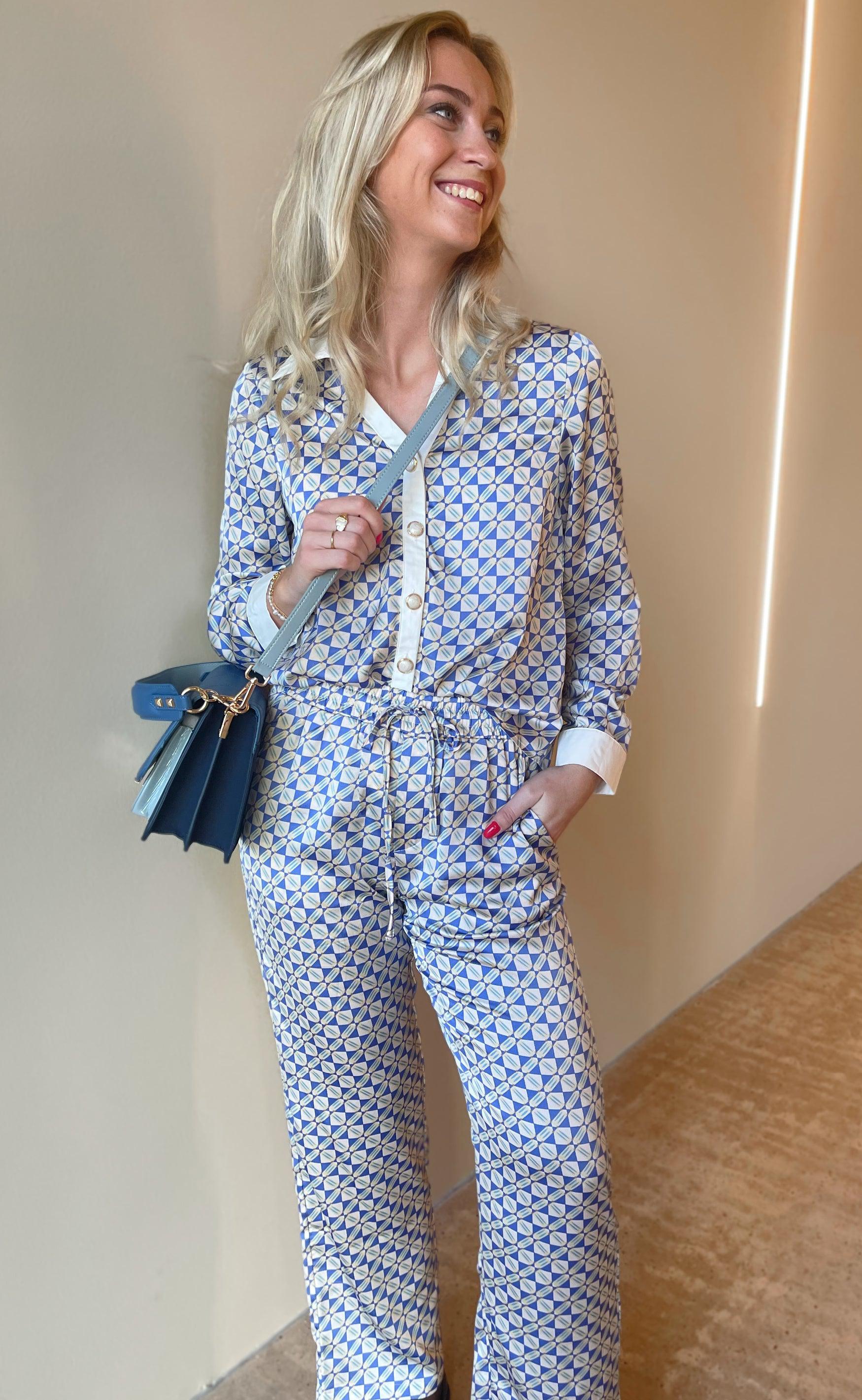 Say INA Copenhagen Bukser - Ida - Graphic Blue