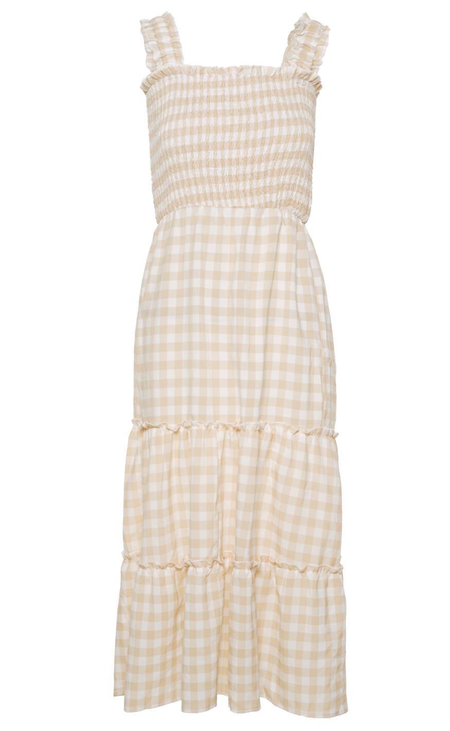Say INA Copenhagen Kjole - Amber - Beige Check