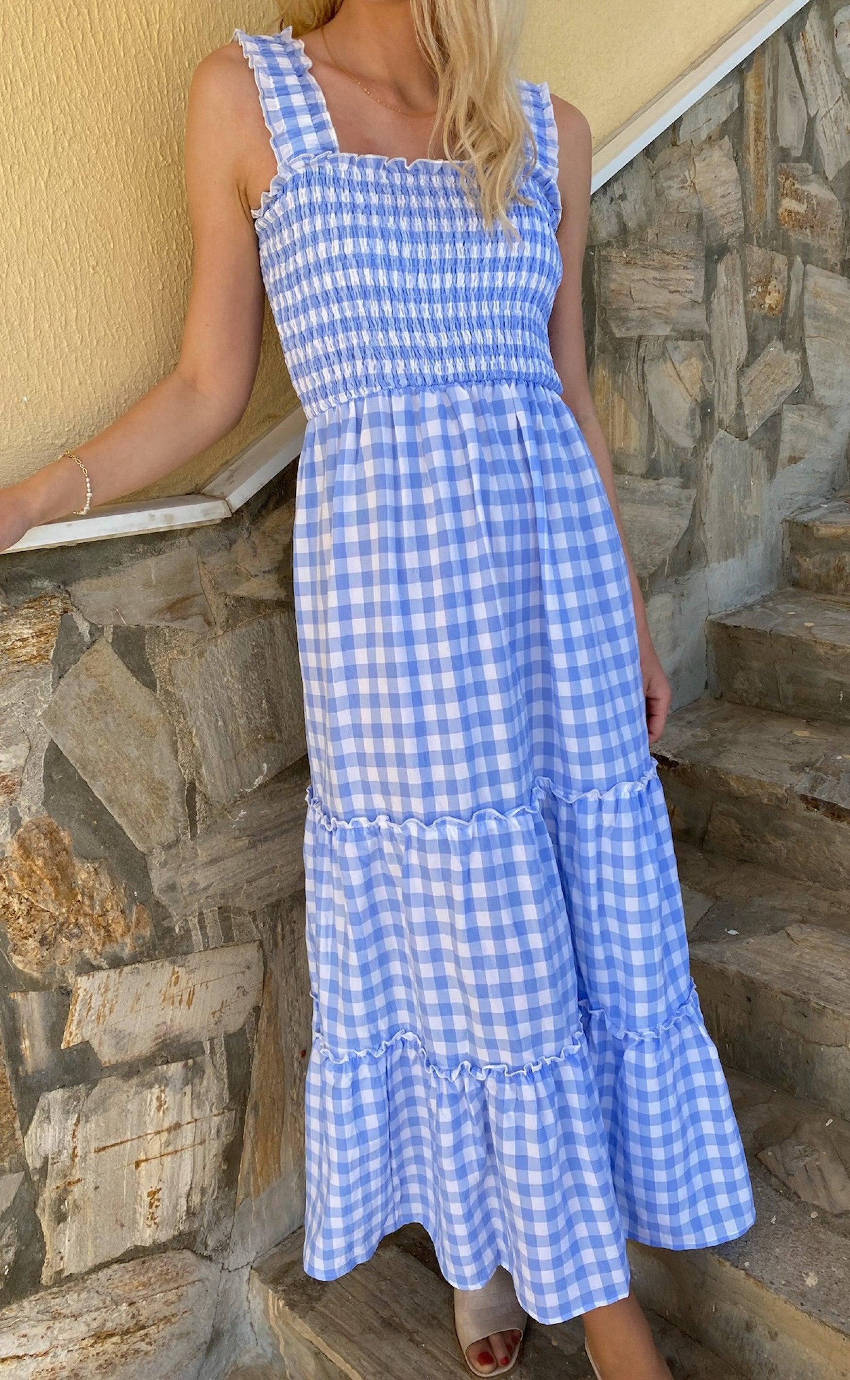 Say INA Copenhagen Kjole - Amber - Blue Check