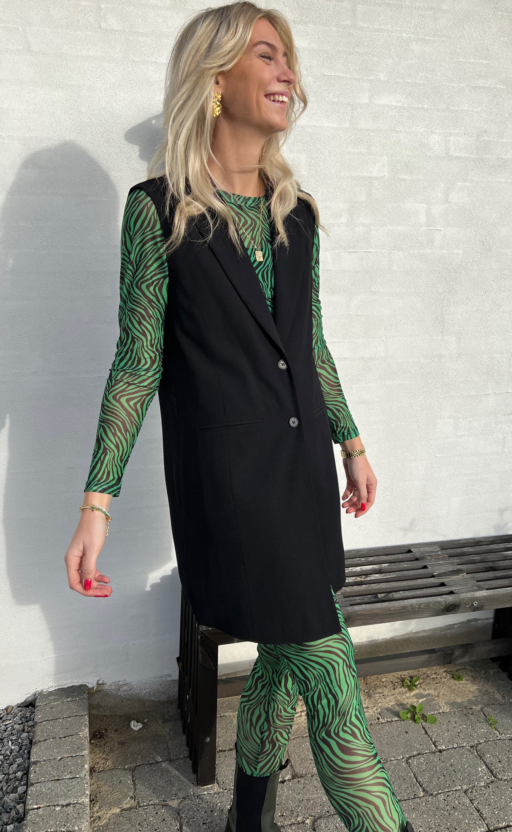 Say INA Copenhagen Leggings - Sofia - Green Zebra
