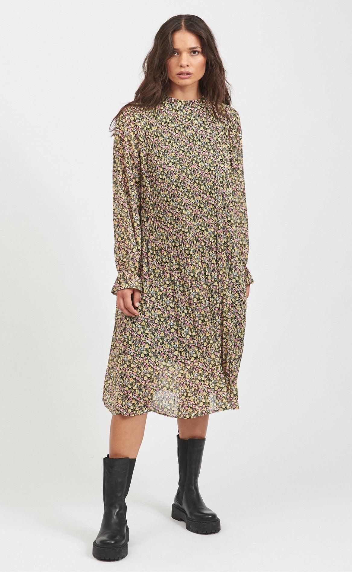 VILA Kjole - Lyck - Black/Flower