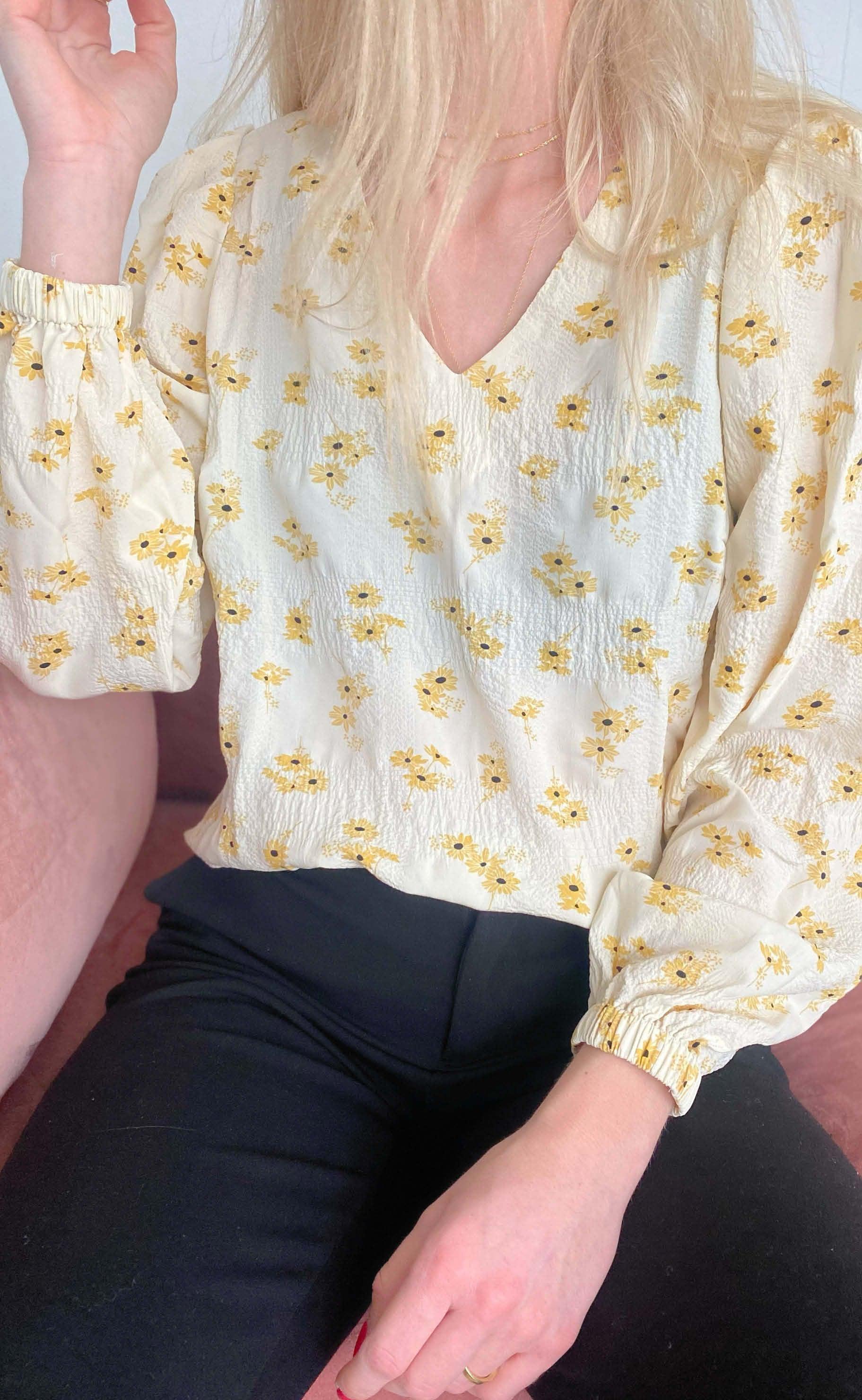 VILA Top - Olga - Birch/ Flower